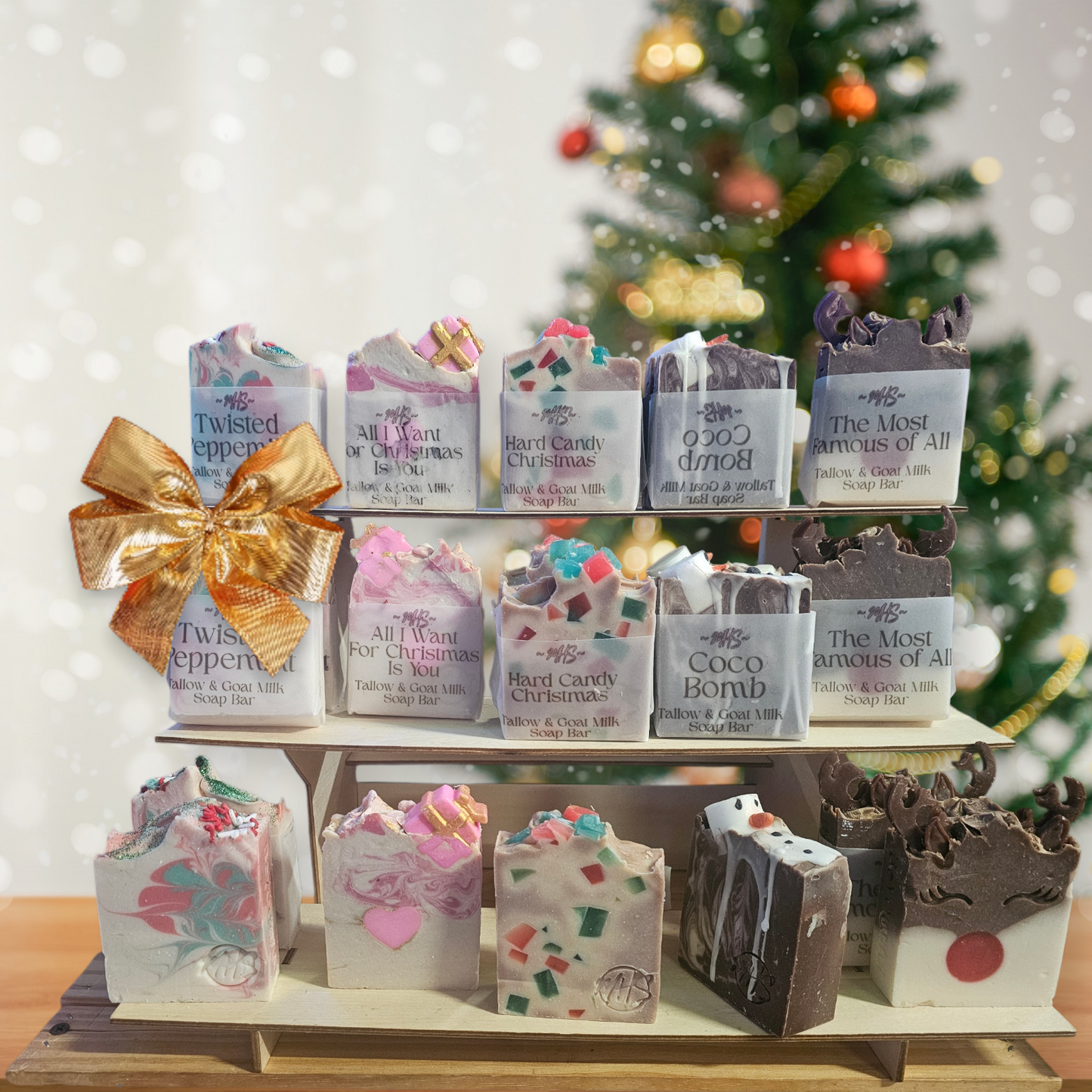 Christmas Themed Goat's Milk & Tallow Soap Bars